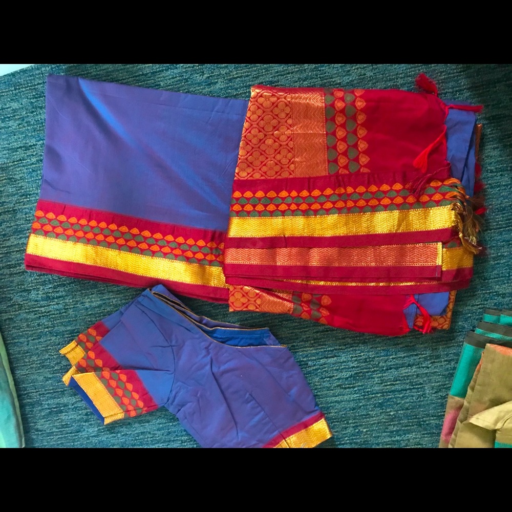 Silk-Cotton Sari & Blouse